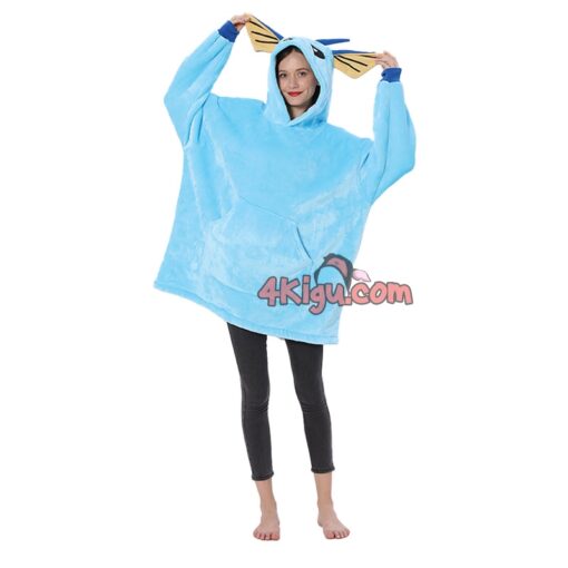 Vaporeon Kigurumi Wearable Blankets Hoodie - Image 3